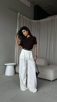 Брюки палацо жіночі на високій посадці у кольорах (Норма)