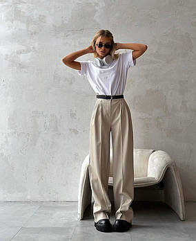 Брюки палацо жіночі на високій посадці у кольорах (Норма)