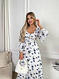 Романтична сукня з квітковим принтом та корсетною шнурівкою Тканина софт/штапель, розміри 42-52, фото 6