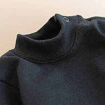 Боді гольф для немовлят з довгим рукавом однотонний чорний або білий 62–92 від народження до 2 років, фото 2