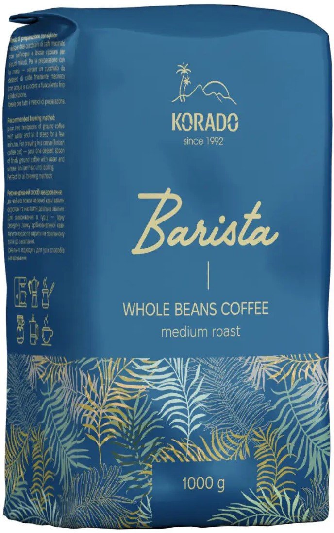 Кава в зернах Korado Barista Whole Beans Coffee Medium Roast 1000г Німеччина