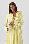 Костюм з рюшами зі спідниці та блузки — лимонний колір, S (є розміри), фото 3