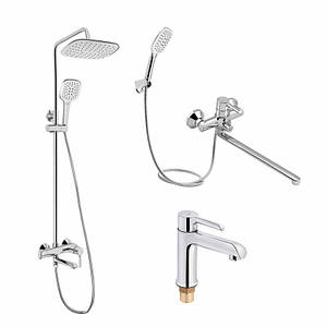 Акційний набір Qtap Grand: Змішувач QTGRACRM001F + Змішувач QTGRACRM005 + Душова система QTGRACRM1004