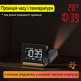 Настільний проекційний годинник Mids з термометром і Bluetooth., фото 3