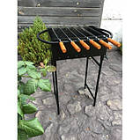 Мангал на 6 шампурів 4 мм. сталь на знімних ніжках, фото 5