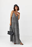 Вільний сарафан у смужку — сірий колір, XS/S (є розміри), фото 2