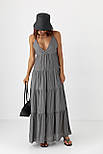 Вільний сарафан у смужку — сірий колір, XS/S (є розміри), фото 5