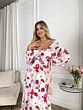 Романтична сукня з квітковим принтом та корсетною шнурівкою Тканина софт/штапель, розміри 42-52, фото 5