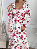 Романтична сукня з квітковим принтом та корсетною шнурівкою Тканина софт/штапель, розміри 42-52, фото 3