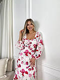 Романтична сукня з квітковим принтом та корсетною шнурівкою Тканина софт/штапель, розміри 42-52, фото 4