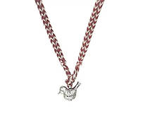 Колье - шнур в винтажном стиле с подвеской в форме птички "Соловей"