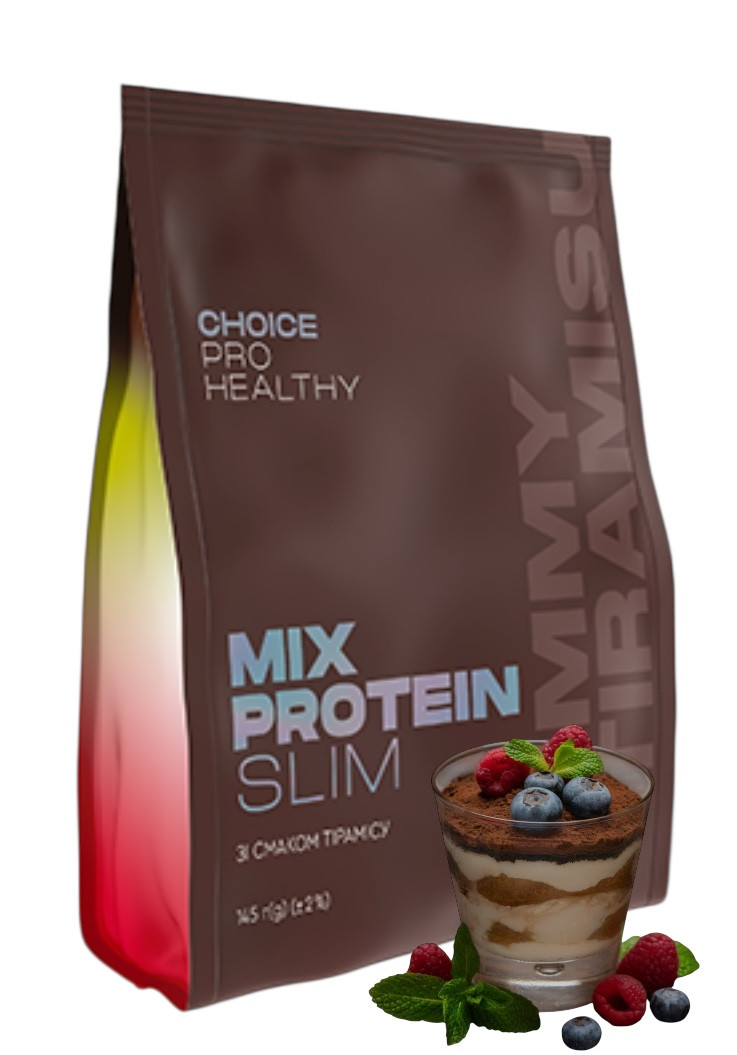 Mix Protein Slim, тірамісу чойс, низькокалорійний білковий коктейль, фото 1