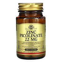 Solgar Zinc Picolinate 22 mg 100 таб. - Піколінат Цинку для Імунітету