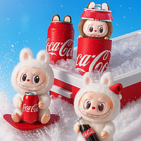 Лабубу кока-кола Labubu coca-cola сюрприз м'яка іграшка, трендовий брелок The Monsters coca-cola series