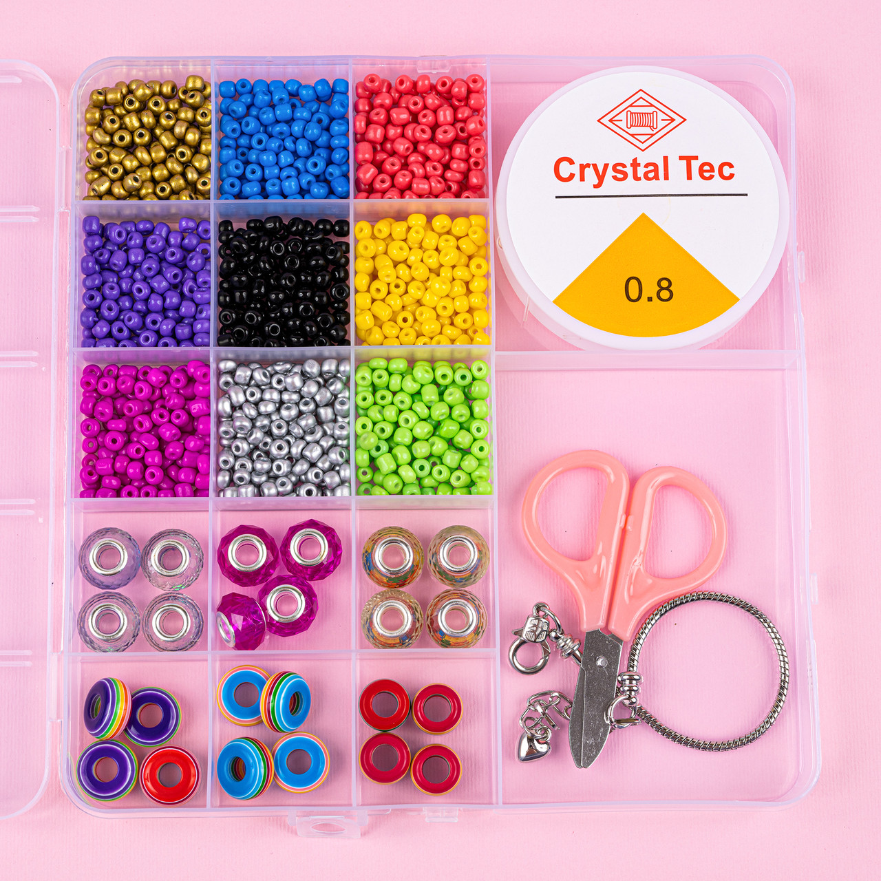 Набір бісеру та намистин для створення браслетів KA-23-4657, фото 1