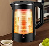 Електрочайник Domotec MS-5028 1500 Вт Неіржавка сталь/Пластик дисковий чайник 2 л Автовимкнення Чорний, фото 3