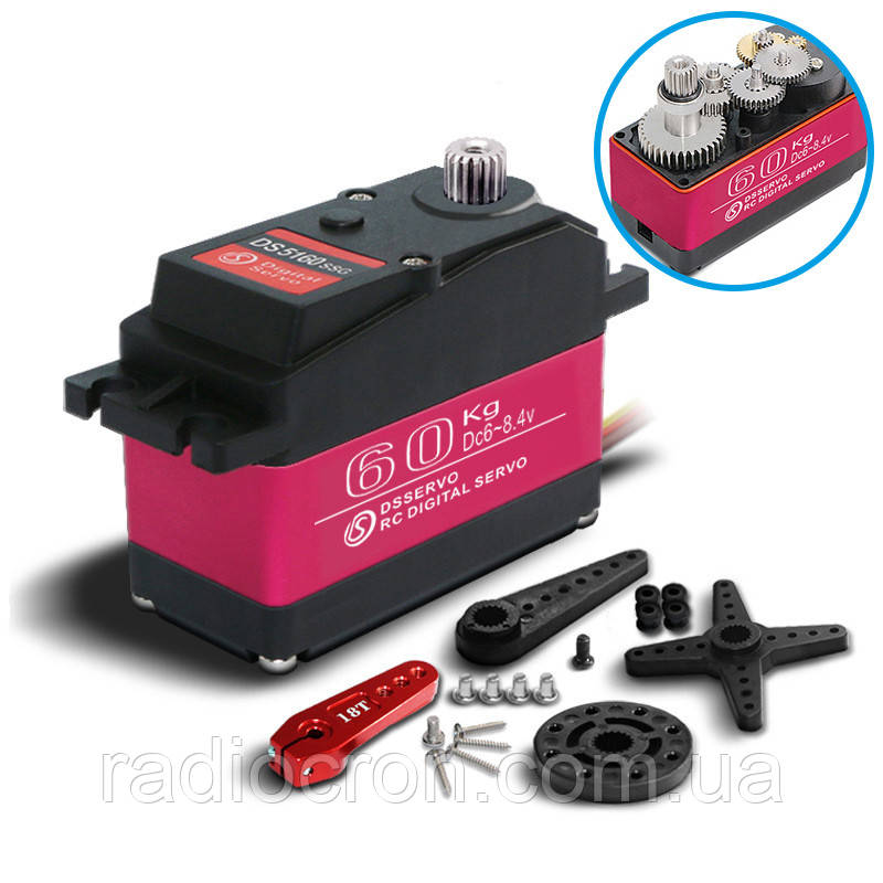 Сервопривід, серва DS5160 SSG 60кг 180 градусів цифровий для Arduino, ARM, PIC