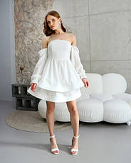 Молодіжна сукня-трансформер «Даша» молочного кольору з софтової тканини розміри від 40 по 50, фото 2