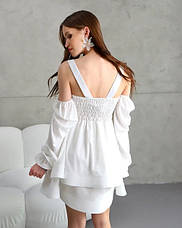 Молодіжна сукня-трансформер «Даша» молочного кольору з софтової тканини розміри від 40 по 50, фото 5