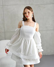 Молодіжна сукня-трансформер «Даша» молочного кольору з софтової тканини розміри від 40 по 50, фото 4