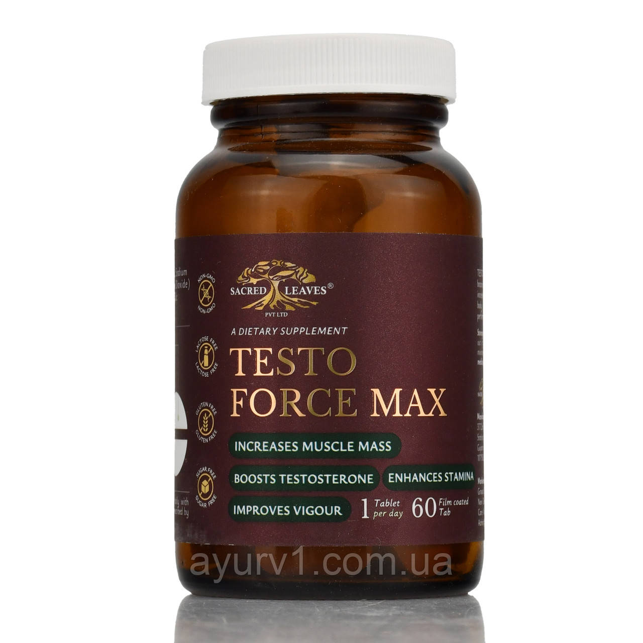 Тестостерон Testo Force Max, Біотрекс Sacred Leaves 60 veg.capsules, фото 1