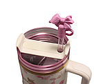 Термос термочашка Stanley Quencher H2.0 Tumbler з нержавіючої сталі 1,18 л Ribbon Roza KT6007856, фото 5