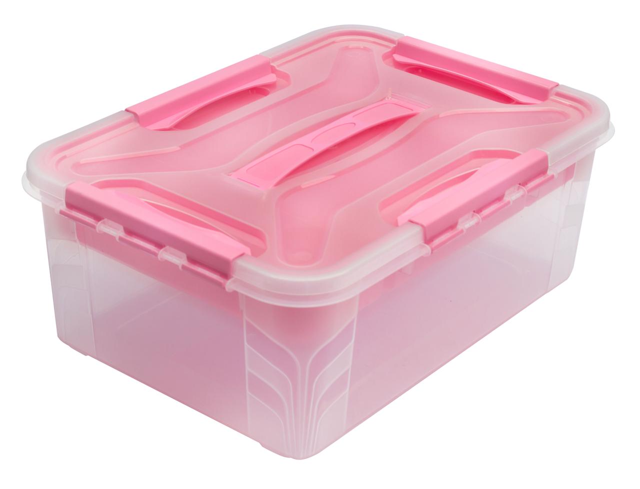 Контейнер універсальний із вкладишем 10 літрів рожевий 37x27x13.8 см (Полімерпобут) (для аркушів А4), фото 1