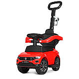Каталка-толокар Bambi Racer 2в1 з батьківською ручкою, червоний 651-3, фото 2