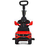 Каталка-толокар Bambi Racer 2в1 з батьківською ручкою, червоний 651-3, фото 3