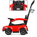 Каталка-толокар Bambi Racer 2в1 з батьківською ручкою, червоний 651-3, фото 4