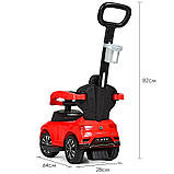 Каталка-толокар Bambi Racer 2в1 з батьківською ручкою, червоний 651-3, фото 7