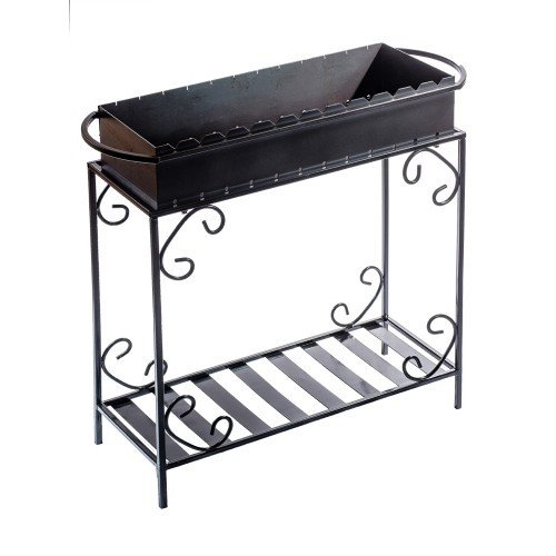 Мангал на 12 шампурів 3 мм. сталь на дровниці, фото 1