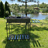 Мангал на 12 шампурів 3 мм. сталь на дровниці, фото 2