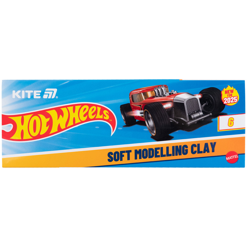 Пластилін восковий Kite Hot Wheels HW25-081, 6 кольорів, 120 г, фото 1