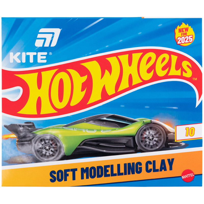 Пластилін восковий Kite Hot Wheels HW25-084, 10 кольорів, 200 г, фото 1