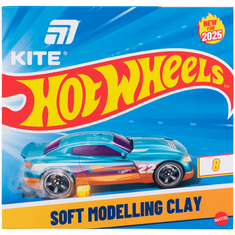 Пластилін восковий Kite Hot Wheels HW25-082, 8 кольорів, 160 г