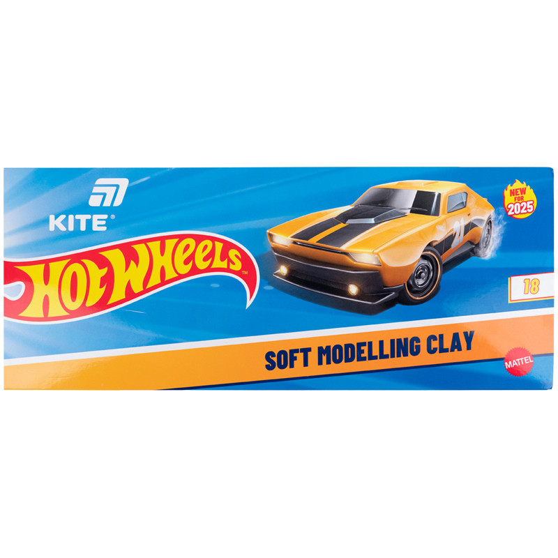Пластилін восковий Kite Hot Wheels HW25-085, 18 кольорів, 360 г