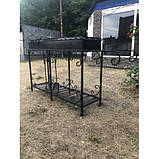 Мангал на 20 шампурів 4 мм. сталь на дровниці, фото 3