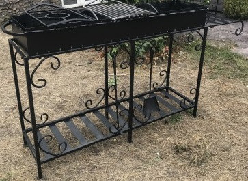 Мангал на 20 шампурів 4 мм. сталь на дровниці, фото 1