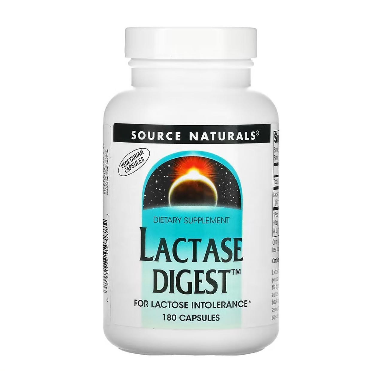 Лактаза Source Naturals Lactase Digest, 180 капсул, фото 1