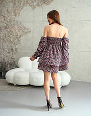 Сукня трансформер «Даша» чорно-рожевого кольору з квітковим принтом із софтової тканини розміри від 40 по 50, фото 4