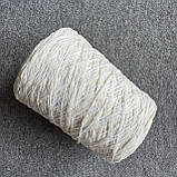 Пряжа фантазійна бавовна Baguette greggio світлий молочний, 100 грамів, фото 5