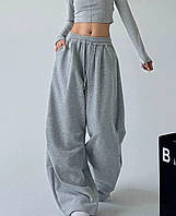 Жіночі спортивні штани широкі двунитка оверсайз