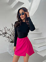 Повседневная женская юбка-шорты из костюмной ткани