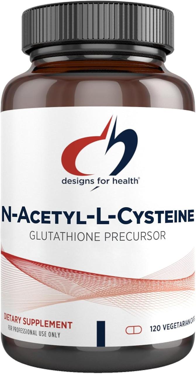 Designs for Health N-Acetyl-L-Cysteine NAC/N-ацетил-L-цистеїн детокс і антиоксидант 120 капсул BX970, фото 1