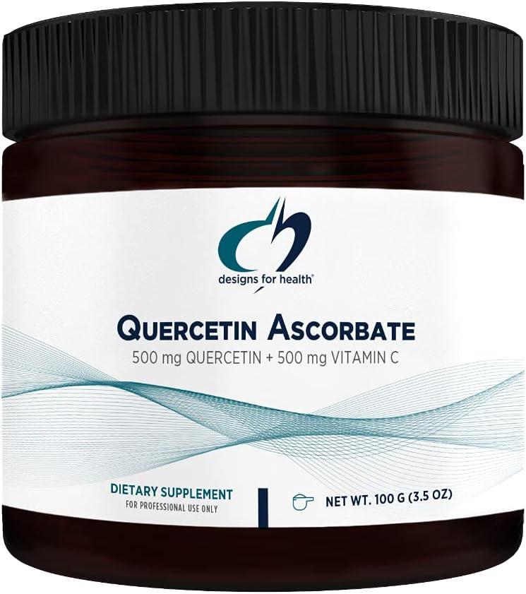 Designs for Health Quercetin Ascorbate / Кверцетин + вітамін C підтримка під час алергії порошок 100 г BX980, фото 1