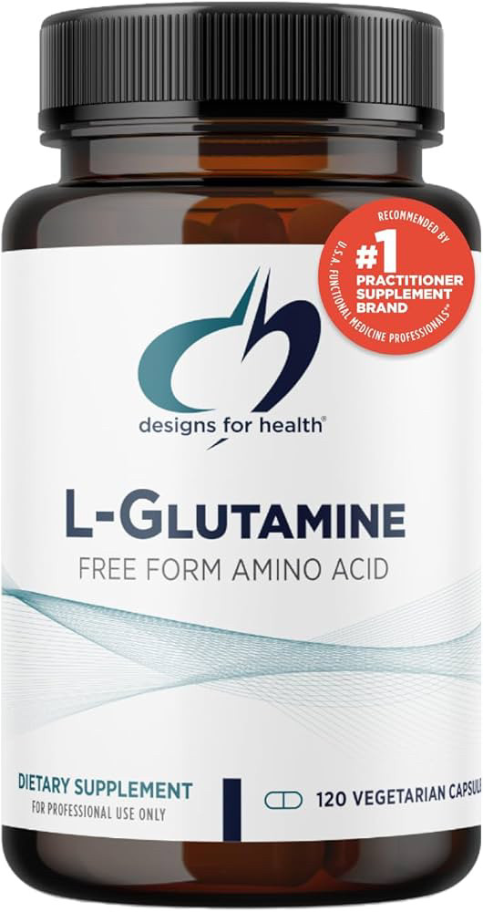 Designs for Health L-Glutamine/L-глютамін — здорова бар'єрна функція кишківника 120 капсул, фото 1