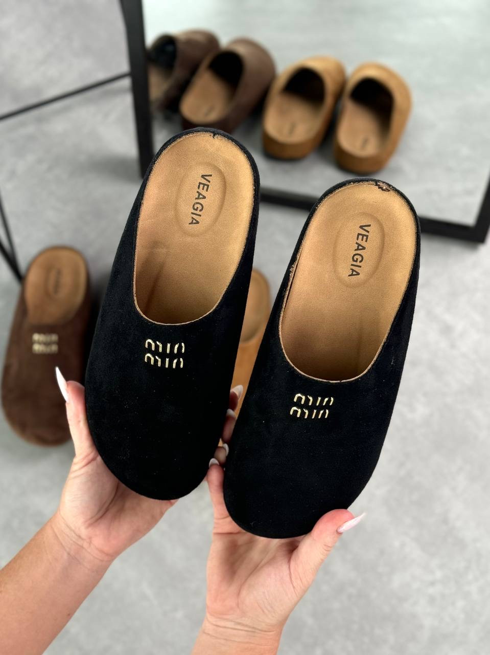 Жіночі мюлі, Жіночі жіночі чорні мюлі, Жіночі чорні клоги, фото 1