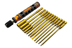 Відвертки набір 12 в 1 RCTurn магнітні преміум із титановим покриттям