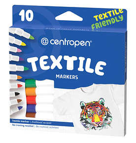 Маркери Centropen Textile для тканини, 10 шт